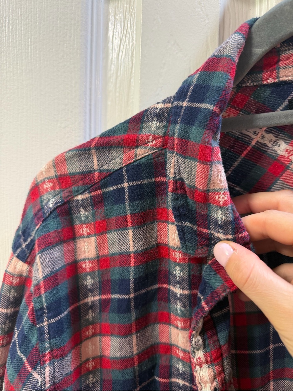 BDG Red, Navy & Green Plaid Button-Up Shirt - Picture 9 of 9